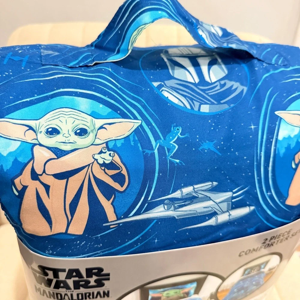 NEW Star Wars The Mandalorian‎ Grogu 2 Piece Reversible Comforter Set Twin Full
